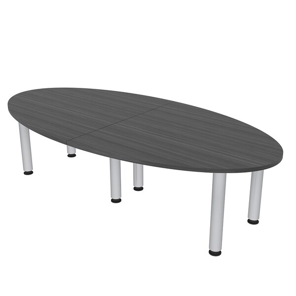 45 in W, 96 in L, 29 in H, Engineered Wood Top, Grey